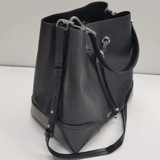 Michael Kors Leather Mercer Bucket Bag Black image number 6