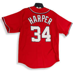 Mens Red Washington Nationals Bryce Harper #34 MLB Baseball Jersey Size L alternative image