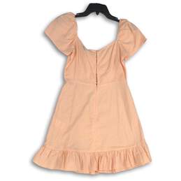 NWT Motel Womens Syami Pink Short Sleeve Ruffle Hem Back-Zip Mini Dress Size S alternative image
