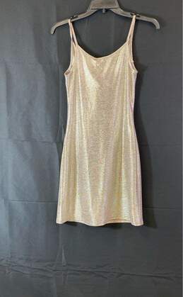 NWT Ramy Brook New York Womens Gold Sleeveless Pullover Mini Dress Size X-Small alternative image