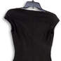 Womens Black V-Neck Cap Sleeve Ruched Pullover Sheath Dress Size 2 image number 4