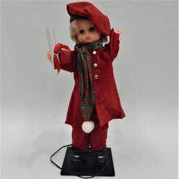 Vntg Animated Christmas Caroling Child Holiday Decor Untested Cord Damage