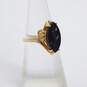 Vintage 10k Yellow Gold Marquise Onyx Ring 2.9g image number 2