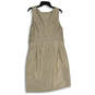 Womens Tan Printed Sleeveless Round Neck Back Zip Sheath Dress Size 14 image number 2