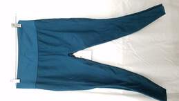 Women Blue Elastic Waist Pullon Straight Leg Stretch Yoga Pant Size Large