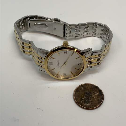 Designer Bulova C935286 Two-Tone Dial Stainless Steel Analog Wristwatch image number 3