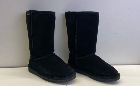 Bearpaw Black Suede Shearling Style Boots Women's Size 4 image number 3
