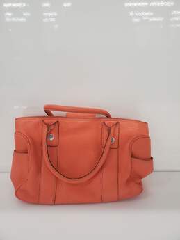 Michael Kors Satchel Coral Pebbled Leather Top Handle Handbag Purse used alternative image