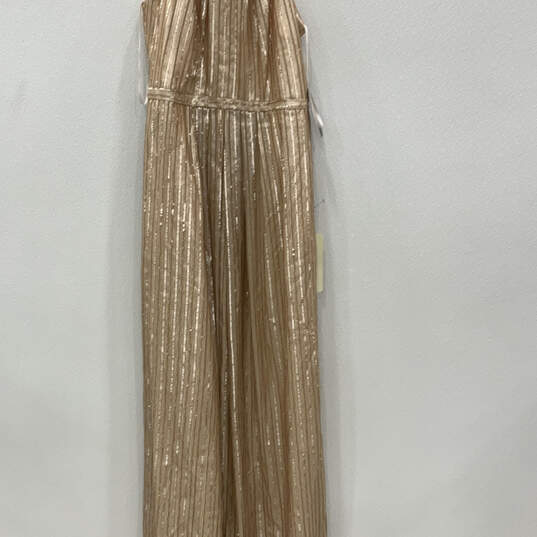 NWT Womens Rose Gold Sleeveless Sequin Regular Fit Maxi Dress Size 16 image number 2