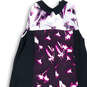 Womens Multicolor Floral Sleeveless Peter Pan Collar Midi A-Line Dress Sz S image number 3
