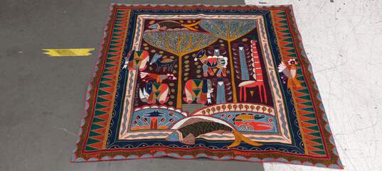Handstitched  Multicolor Tapestry 38"x40" image number 1