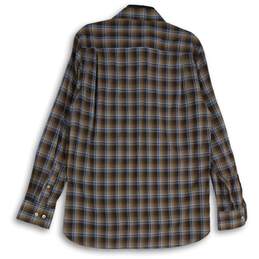 NWT Joseph Abound Mens Brown Blue Plaid Long Sleeve Button Up Shirt Size M alternative image
