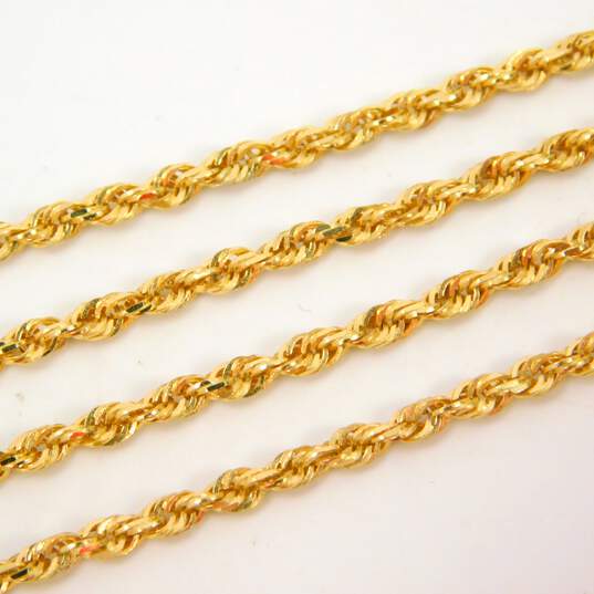 14K Real Yellow Gold Twisted Rope Chain Necklace for Women