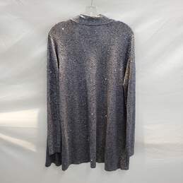Eileen Fisher Silk Blend Gray Sequin Cardigan Size M alternative image