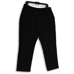 Womens Black Elastic Waist Slash Pocket Pull-On Ankle Pants XL Petite