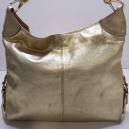 Dooney & Bourke Gold Leather Large Hobo Shoulder Tote Bag