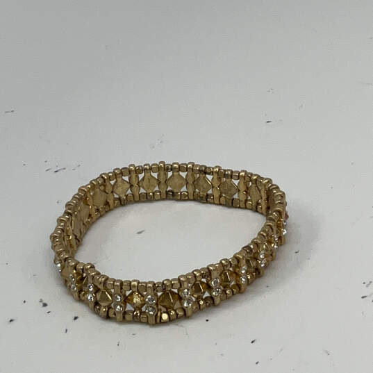 Designer Stella & Dot Gold-Tone Rhinestone Adjustable Beaded Bracelet image number 3