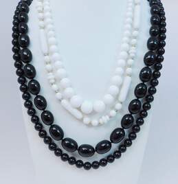 VNTG Black & White Beaded Necklace Lot