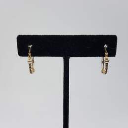 10k Gold Diamond Hoop Earring 1.8g
