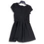 Womens Black Round Neck Short Sleeve Knee Length Fit &  Flare Dress Size 7 image number 2