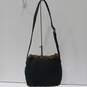 Womens Black Snap Inner Pockets Straw Braided Leather Strap Shoulder Bag image number 2