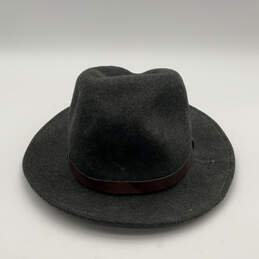 Mens Gray A199-001 Wool Leather Band Fashionable Fedora Hat One Size alternative image