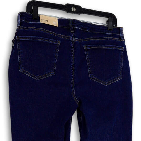 Womens Blue Denim Medium Wash Stretch Pockets Slim Straight Jeans 12 image number 4