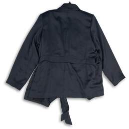 NWT Express Womens Black Peak Collar Long Sleeve Tie Waist Blazer Jacket Size XL alternative image