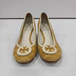 Tory Burch Brown Leather And Wood Wedge Heels Size 8M alternative image