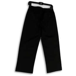 NWT Womens Black Flat Front Straight Leg Regular Fit Cropped Pants Size 4 alternative image