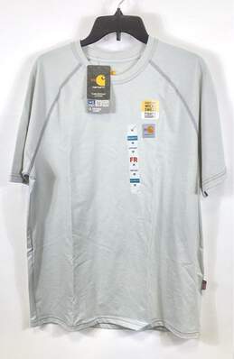 NWT Carhartt Mens Gray Force Flame Resistant Work Wear Pullover T-Shirt Size M