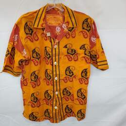 Mn Paul Ropp Yellow Bird Floral T-Shirt 100% Cotton Indonesia Sz 2