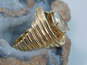 14K Yellow Gold Pear Cut Cubic Zirconia Artisan Ring 7.0g image number 3