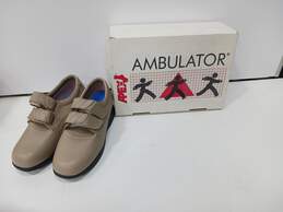 Apex Ambulator Taupe Leather Velcro Clog Dress Shoes Women's Size 8 IOB
