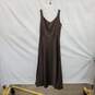 Romy Brown Satin Cotton Blend Sleeveless Long Dress WM Size S NWT image number 1