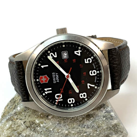 Designer Swiss Army Victorinox 241083 Silver-Tone Round Analog Wristwatch image number 1