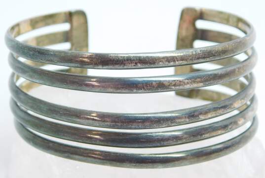 Taxco Mexican Modernist 925 Sterling Silver Chunky Cuff Bracelet 44.0g image number 1