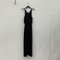 Womens Black Ruffle Keyhole Neck Sleeveless Side Zip Maxi Dress Size M image number 1