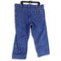 Mens Blue Denim Medium Wash 5-Pocket Design Capri Jeans Size 42/29 image number 2