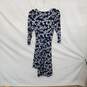41 Hawthorn Navy Blue & White Patterned Faux Wrap Midi Dress WM Size L NWT image number 2