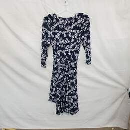 41 Hawthorn Navy Blue & White Patterned Faux Wrap Midi Dress WM Size L NWT alternative image