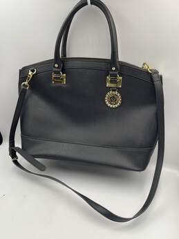 Womens New Recruits Black Leather Top Handles Dome Satchel Bag W-0526751-E