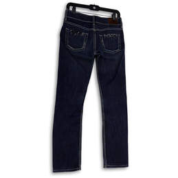 Womens Blue Denim Dark Wash Stretch Pockets Straight Leg Jeans Size 26 alternative image