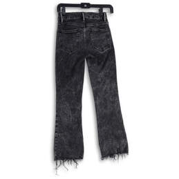 Womens Gray Denim Medium Wash Raw Hem Rockstar Bootcut Leg Jeans Size 24 alternative image