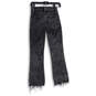 Womens Gray Denim Medium Wash Raw Hem Rockstar Bootcut Leg Jeans Size 24 image number 2