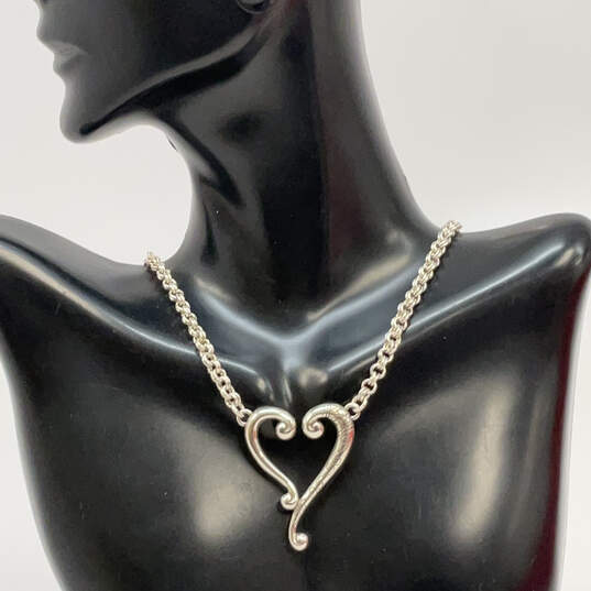 Designer Brighton Silver-Tone Adjustable Adore Me Heart Pendant Necklace image number 1