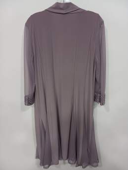 R&M Richards Women's Lavender Sheer Throw Over Cardigan Gown Size 14 alternative image