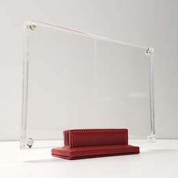 Coach Red Leather and Acrylic stand & Glass 4x6 Picture Frame