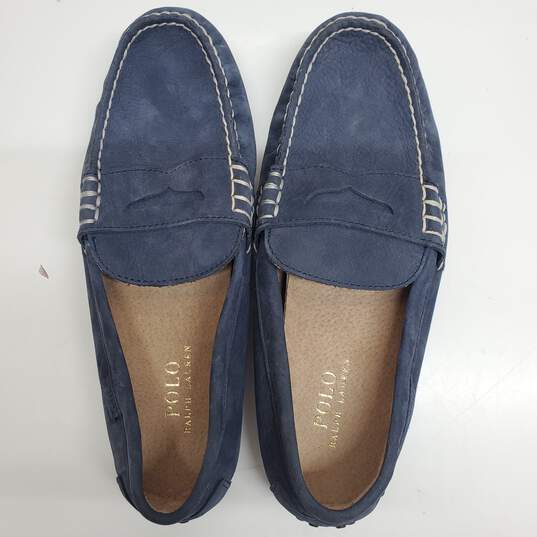 POLO RALPH LAUREN Men Penny Loafers in Blue Suede Size 9.5 D image number 6