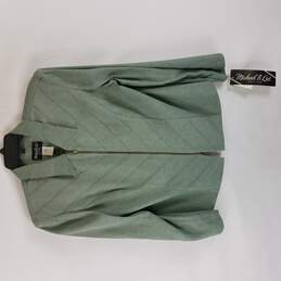 Michael B Ltd Women Green Zip Up Jacket L NWT